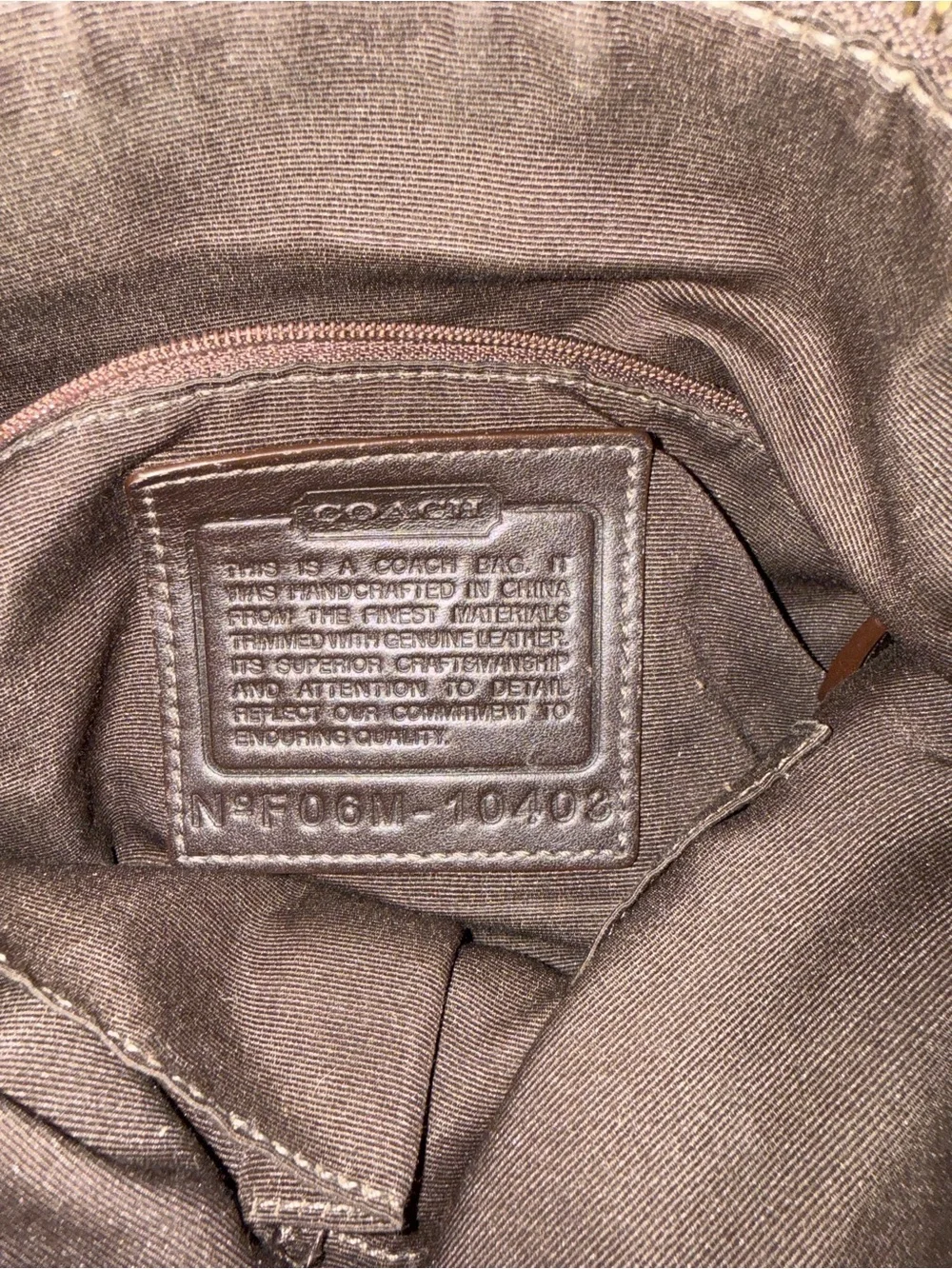 Coach Tan and Brown Signature Canvas Crossbody Hobo bag - vintage